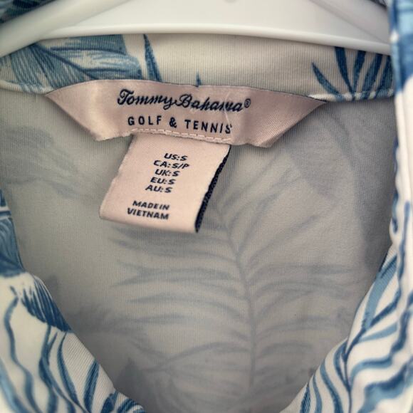 Tommy Bahama Golf & Tennis Tabu Jungle White/Blue Full Zip Jacket Size Small - Picture 4 of 9